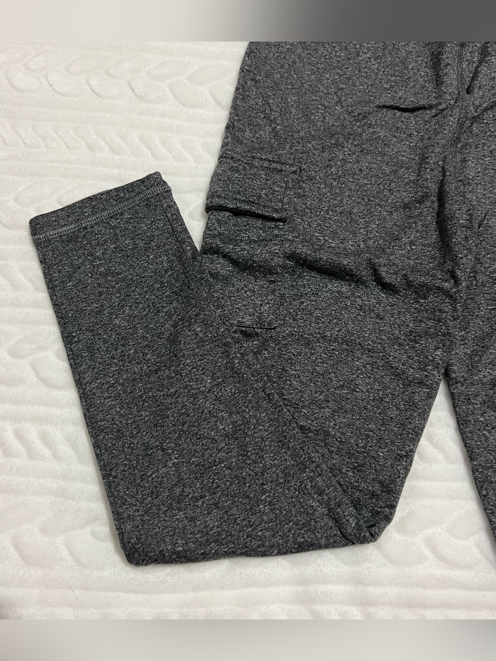 💗 Ultra First - Girls Charcoal Gray Cargo Knit Joggers - Picture 8 of 9